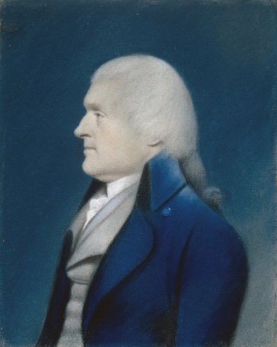 Porträt von Thomas Jefferson, ca. 1800-1832 (Pastell auf grauem Papier) von American School